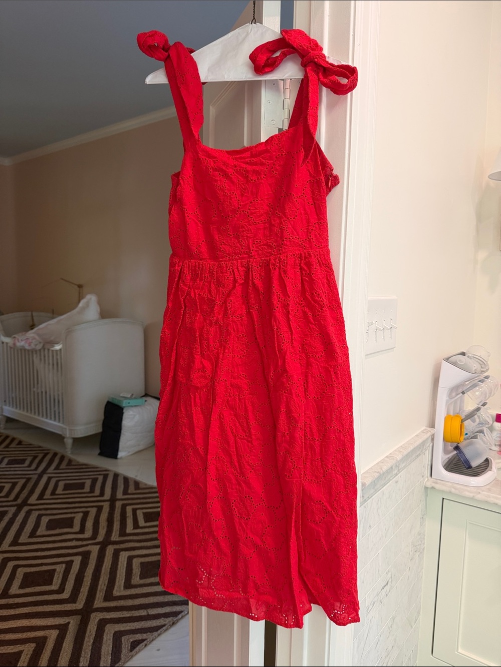 Red Tie-Strap Lace Sundress - Women